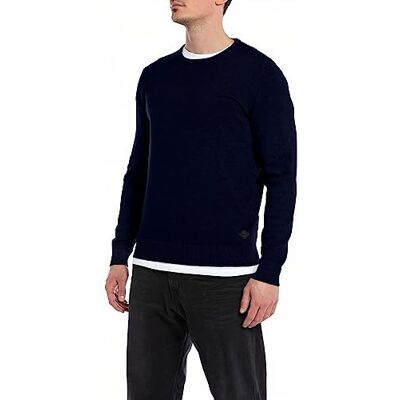Replay herr tröja, 487 Royal Blue, XL Replay herr tröja, 487 Royal Blue, XL