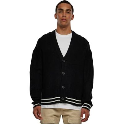 Urban Classics Herr Sporty Boxy Cardigan Sweater, Svart, XXL, svart, XXL Urban Classics Herr Sporty Boxy Cardigan Sweater, Svart, XXL, svart, XXL