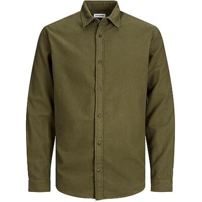 JACK & JONES Bestseller A/S Herr Jjplain Fall Solid Shirt Ls skjorta, Forest Night, XL JACK & JONES Bestseller A/S Herr Jjplain Fall Solid Shirt Ls skjorta, Forest Night, XL
