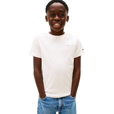 Tommy Hilfiger Unisex MINI Corp T-Shirt KS0KS00661 S/S t-shirt, vit (antik vit), 4 år, Vit (uråldrigt vit), 4 År Tommy Hilfiger Unisex MINI Corp T-Shirt KS0KS00661 S/S t-shirt, vit (antik vit), 4 år, Vit (uråldrigt vit), 4 År