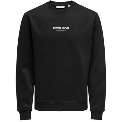 Only & Sons Endast & SONS ONSCURATED REG Crew Neck Sweat, svart, L Only & Sons Endast & SONS ONSCURATED REG Crew Neck Sweat, svart, L