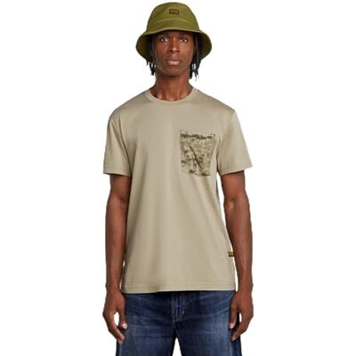 G-STAR RAW G-STAR Herr Shadow Woven Camo Pocket R T T-shirt, Beige (Light Toggee D26048-d975-c626), XS G-STAR RAW G-STAR Herr Shadow Woven Camo Pocket R T T-shirt, Beige (Light Toggee D26048-d975-c626), XS