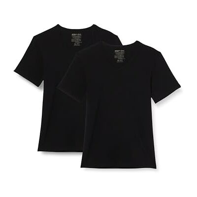 Dim T-shirt för män med termoregulator i bomull V-hals sport x2, svart, S Dim T-shirt för män med termoregulator i bomull V-hals sport x2, svart, S