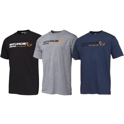 Savage Gear Signature Logo T-Shirt – Premium bomullsfiske och utomhus-t-shirt för sportfiskare, campare och jägare Mjuk, andningsbar och hållbar fritidsklädsel XL blå melange Savage Gear Signature Logo T-Shirt – Premium bomullsfiske och utomhus-t-shirt för sportfiskare, campare och jägare Mjuk, andningsbar och hållbar fritidsklädsel XL blå melange