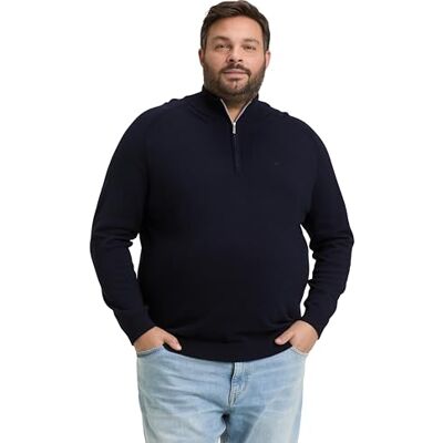 TOM TAILOR Plussize herrtröja, 13160 Stickad marinblå smälter, 3XL plus size TOM TAILOR Plussize herrtröja, 13160 Stickad marinblå smälter, 3XL plus size