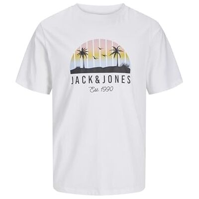 JACK & JONES Jjpalm Tee Ss Crew Neck, Vit, S JACK & JONES Jjpalm Tee Ss Crew Neck, Vit, S