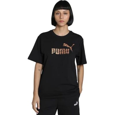 PUMA ESS GRAPHIC ANIMAL Avslappnad T-shirt Svart PUMA ESS GRAPHIC ANIMAL Avslappnad T-shirt Svart