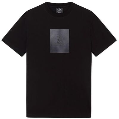 Giorgio Armani Men's One Block up, rubbered and satinlogo t-shirt, svart, XL Giorgio Armani Men's One Block up, rubbered and satinlogo t-shirt, svart, XL
