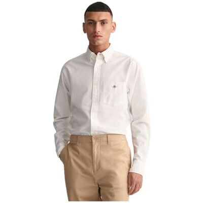 GANT Reg Oxford skjorta för män, Vit, M GANT Reg Oxford skjorta för män, Vit, M