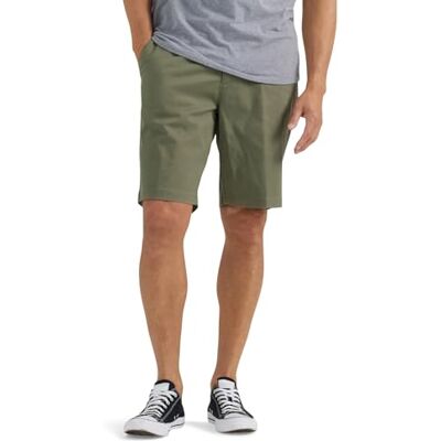 Lee Men's Extreme Motion Flat Front Short, Olive Grove, 38 Lee Men's Extreme Motion Flat Front Short, Olive Grove, 38