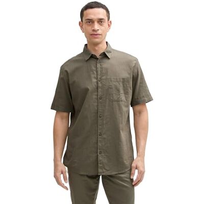 TOM TAILOR herrskjorta, 32097 – Smokey Olive Green, M TOM TAILOR herrskjorta, 32097 – Smokey Olive Green, M