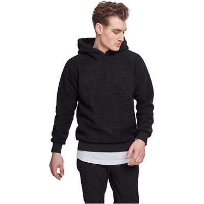 Urban Classics Sherpa huvtröja för män, svart, S Urban Classics Sherpa huvtröja för män, svart, S