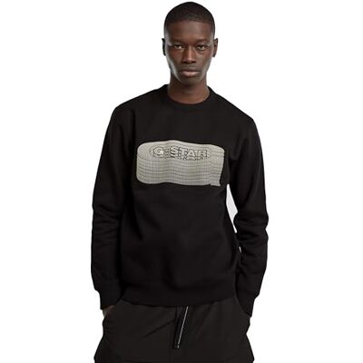 G-STAR RAW Stacked Old Skool Logo r tröja, Svart (Dk Black D25099-d733-6484), L G-STAR RAW Stacked Old Skool Logo r tröja, Svart (Dk Black D25099-d733-6484), L