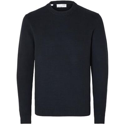 SELECTED HOMME SELETED HOMME Herr Slhdane Ls Knit Structure Crew Neck Noos stickad tröja, Sky Captain, M SELECTED HOMME SELETED HOMME Herr Slhdane Ls Knit Structure Crew Neck Noos stickad tröja, Sky Captain, M