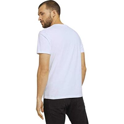 TOM TAILOR herr T-shirt med logoptryck 1021229, 20000 White, 3XL TOM TAILOR herr T-shirt med logoptryck 1021229, 20000 White, 3XL