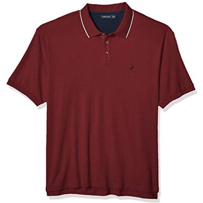 Nautica herr klassisk passform kortärmad solid tippad krage mjuk poloskjorta Nautica herr klassisk passform kortärmad solid tippad krage mjuk poloskjorta