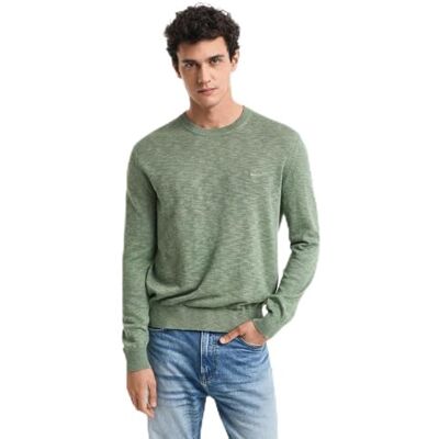 GANT LINEN BLEND C-NECK, Kalamata Green, L GANT LINEN BLEND C-NECK, Kalamata Green, L
