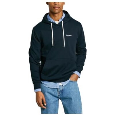 Pepe Jeans herr ESSENTIAL huvtröja sweatshirt, blå (DULWICH BLUE), M, Blå (dulwich blå), M Pepe Jeans herr ESSENTIAL huvtröja sweatshirt, blå (DULWICH BLUE), M, Blå (dulwich blå), M