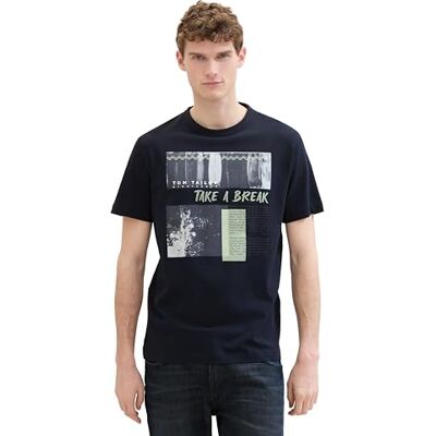 TOM TAILOR T-shirt för män, 10668 – himmelskaptensblå, XXL TOM TAILOR T-shirt för män, 10668 – himmelskaptensblå, XXL