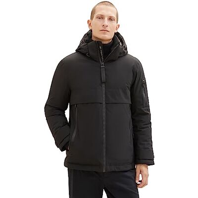 TOM TAILOR Hybrid dunjacka för män med avtagbar huva, 29999 Svart, M TOM TAILOR Hybrid dunjacka för män med avtagbar huva, 29999 Svart, M
