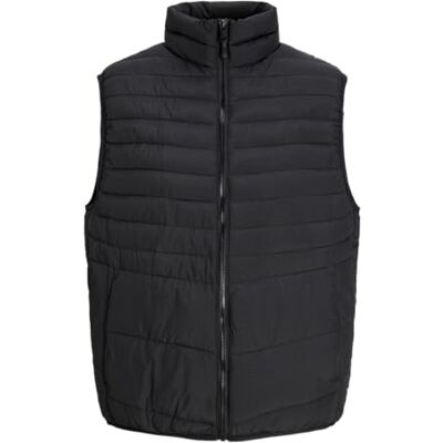 JACK & JONES quiltad väst för män, svart, S JACK & JONES quiltad väst för män, svart, S