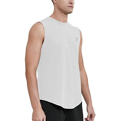 MeetHoo tanktopp herr ärmlös muskelskjorta bodybuilding träningströja herr gym sport för träning t-shirt funktionell skjorta, Vit, M MeetHoo tanktopp herr ärmlös muskelskjorta bodybuilding träningströja herr gym sport för träning t-shirt funktionell skjorta, Vit, M