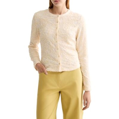 Scotch & Soda Structured Button Up långärmad T-shirt, Eggnog U137, XS Scotch & Soda Structured Button Up långärmad T-shirt, Eggnog U137, XS
