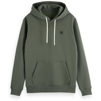 Scotch & Soda Seasonal Core – Regular-Fit logo badge hoodie, Timjan 301, S Scotch & Soda Seasonal Core – Regular-Fit logo badge hoodie, Timjan 301, S