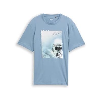 TOM TAILOR T-shirt för män, 28800 – Faded Denim Blue, L TOM TAILOR T-shirt för män, 28800 – Faded Denim Blue, L