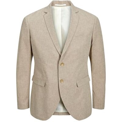 JACK & JONES Man enradig kavaj plus storlek regular fit blazer, Beige, 70 plus size JACK & JONES Man enradig kavaj plus storlek regular fit blazer, Beige, 70 plus size