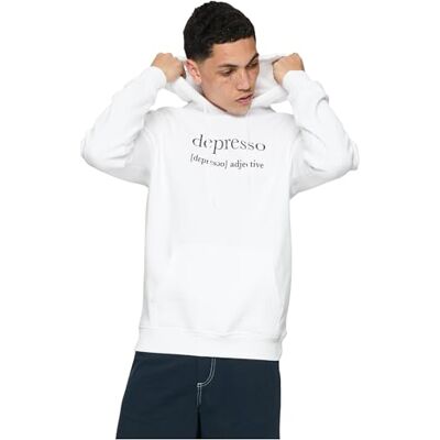 Tee mäns Depresso huvtröja med huva, Vitt, 3XL Tee mäns Depresso huvtröja med huva, Vitt, 3XL