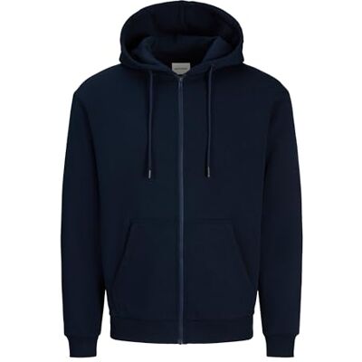 JACK & JONES Regular fit huvjacka huvtröja med dragkedja, enfärgad, dragkedja, tröja, jJEBRADLEY, marinblå blazer, S JACK & JONES Regular fit huvjacka huvtröja med dragkedja, enfärgad, dragkedja, tröja, jJEBRADLEY, marinblå blazer, S