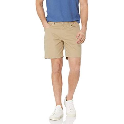 Amazon Essentials Men's Stretchiga shorts 18 cm (7 tum) smal passform innersöm med 5 fickor, Kaki brun, 36 Amazon Essentials Men's Stretchiga shorts 18 cm (7 tum) smal passform innersöm med 5 fickor, Kaki brun, 36