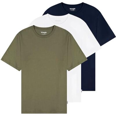 Wrangler herr tshirt, Vit oliv marinblå, XXL Wrangler herr tshirt, Vit oliv marinblå, XXL