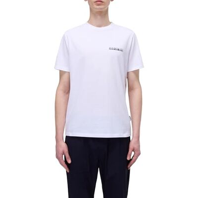 Napapijri Semiles kort ärm T-shirt vit storlek S, Ljus vit 002, S Napapijri Semiles kort ärm T-shirt vit storlek S, Ljus vit 002, S