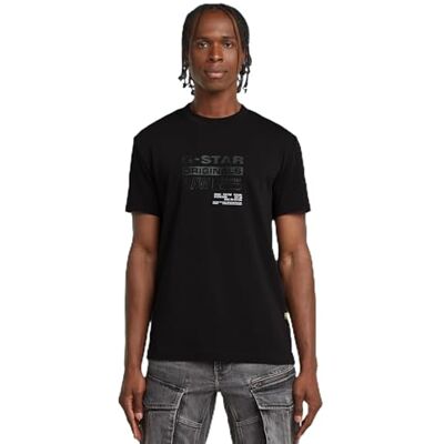 G-STAR Herr Original R T T-shirt, Svart (Dk Black D26044-c336-6484), XS G-STAR Herr Original R T T-shirt, Svart (Dk Black D26044-c336-6484), XS