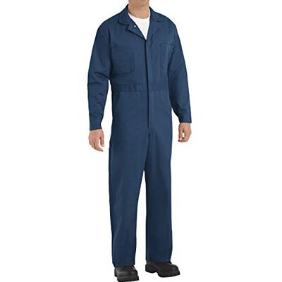 Red Kap Men's Button Front Cotton Coverall, Navy, 62 Red Kap Men's Button Front Cotton Coverall, Navy, 62