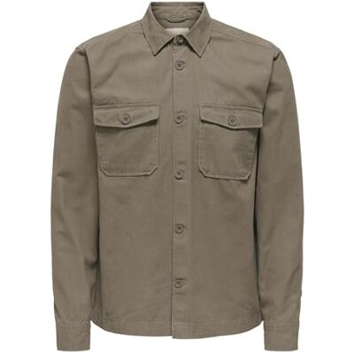 Only & Sons Onslev Canvas Overshirt 0359, Falk, XL Only & Sons Onslev Canvas Overshirt 0359, Falk, XL