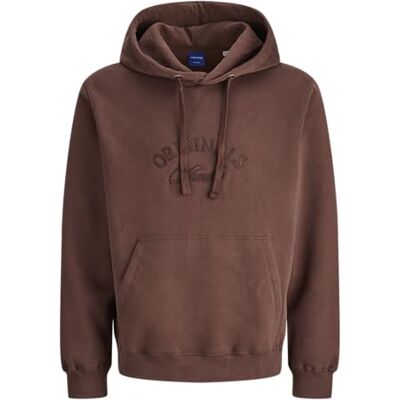 JACK & JONES Jorbleecker branding Sweat Hood Bf, Djup mahogny, S JACK & JONES Jorbleecker branding Sweat Hood Bf, Djup mahogny, S
