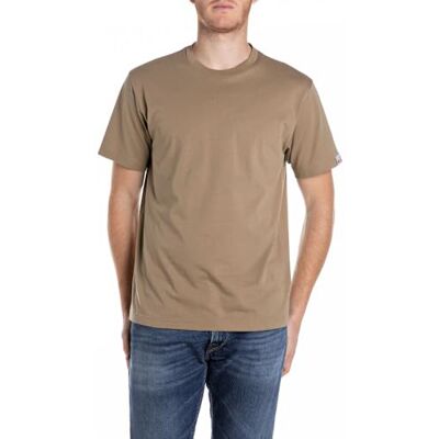 Replay T-shirt för män, normal passform, bomull, 875 Military Khaki, L Replay T-shirt för män, normal passform, bomull, 875 Military Khaki, L