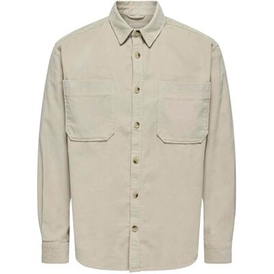 Only & Sons herrskjorta ONSALP skjorta, Silverfoder, M Only & Sons herrskjorta ONSALP skjorta, Silverfoder, M