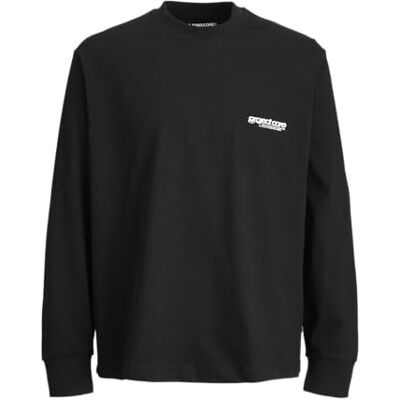 JACK & JONES herr Jcounion Tee Ls Crew Neck, svart, S JACK & JONES herr Jcounion Tee Ls Crew Neck, svart, S