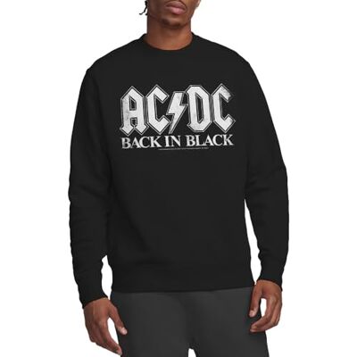 AC/DC ACDC Back In Black Crew Sweatshirt, Svart, X-Large, Svart, XL AC/DC ACDC Back In Black Crew Sweatshirt, Svart, X-Large, Svart, XL