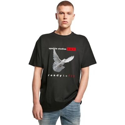 Upscale unisex t-shirt Ready to Fly oversize Tee unisex t-shirt med tryck, överdimensionerad passform, bomull – tryck t-shirt, grafisk t-shirt, svart, M Upscale unisex t-shirt Ready to Fly oversize Tee unisex t-shirt med tryck, överdimensionerad passform, bomull – tryck t-shirt, grafisk t-shirt, svart, M