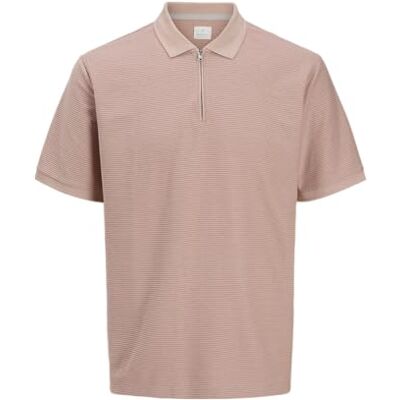 JACK & JONES Jprccronnie Ss Zip Polo Noos, Rosdamm, L JACK & JONES Jprccronnie Ss Zip Polo Noos, Rosdamm, L
