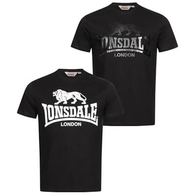 Lonsdale T-shirt för män, normal passform, dubbelpack Kelso Lonsdale T-shirt för män, normal passform, dubbelpack Kelso