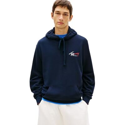 Tommy Jeans herr Tjm Reg Entry Sign Hoodie Ext DM0DM22680 Pullover huvtröja, BLÅ (mörk natt marinblå), XL Tommy Jeans herr Tjm Reg Entry Sign Hoodie Ext DM0DM22680 Pullover huvtröja, BLÅ (mörk natt marinblå), XL