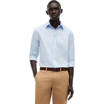 Tommy Hilfiger herr CORE Flex POPLIN solid RF-tröja MW0MW39988 L/S skjorta, blå, XL, Blå (söt blå), XL Tommy Hilfiger herr CORE Flex POPLIN solid RF-tröja MW0MW39988 L/S skjorta, blå, XL, Blå (söt blå), XL