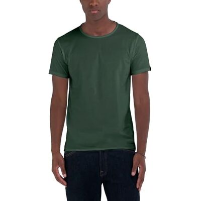 Replay Herr normal passform basic T-shirt av bomull, 135 flaska grön, M Replay Herr normal passform basic T-shirt av bomull, 135 flaska grön, M