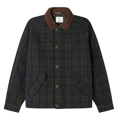 Springfield Checks Barbour Sport Jacket, grön, S för män Springfield Checks Barbour Sport Jacket, grön, S för män